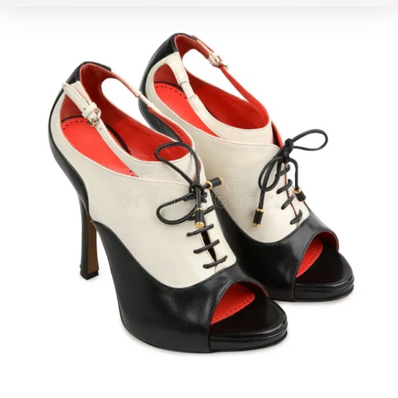 Moschino Shoes - Moschino lace up peep toe heels